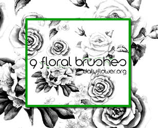 9 ps floral brushes