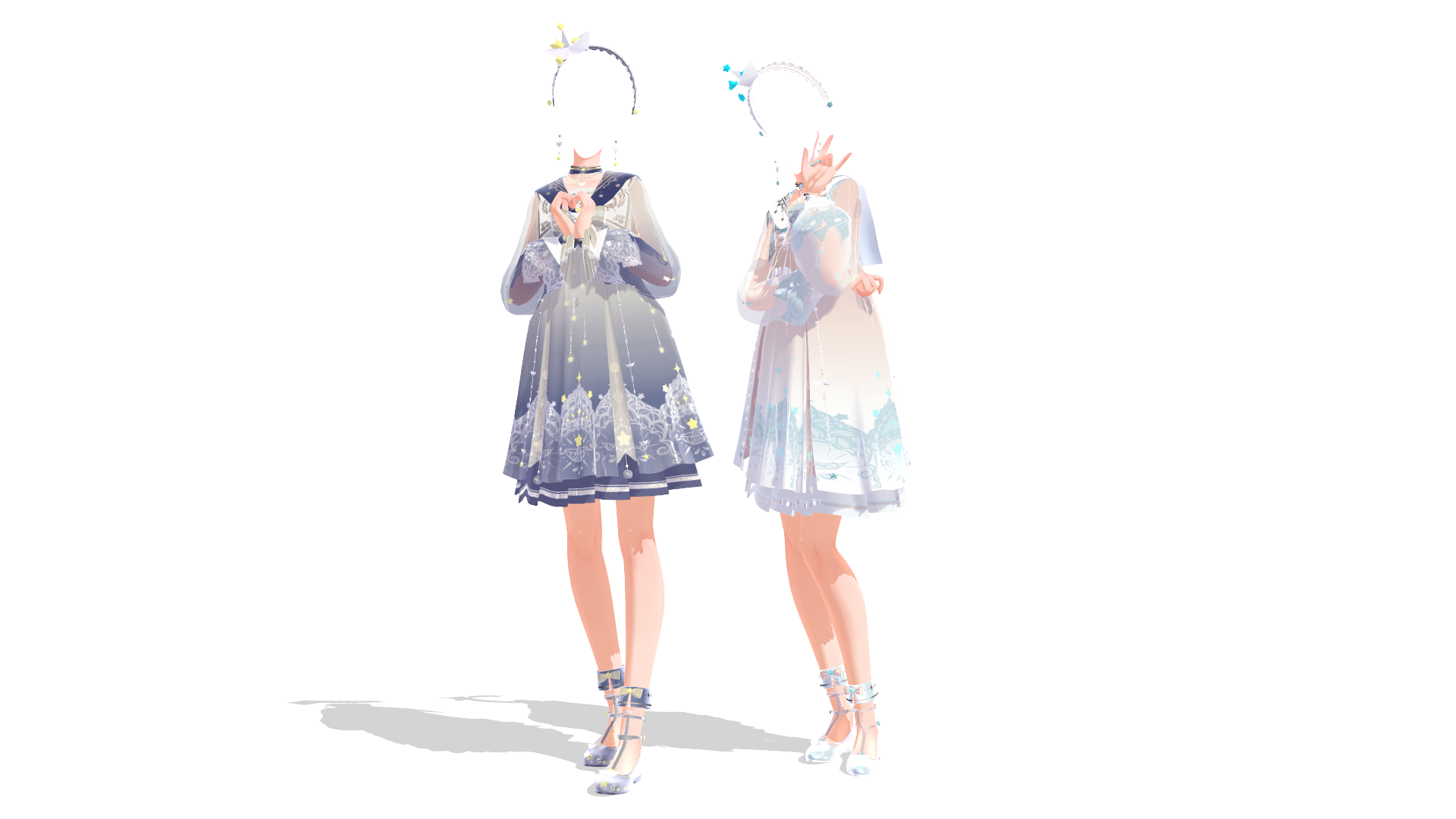 [MMDxDL] Falling Stars n Blue Sky Outfits by SofiaTheFateless on DeviantArt