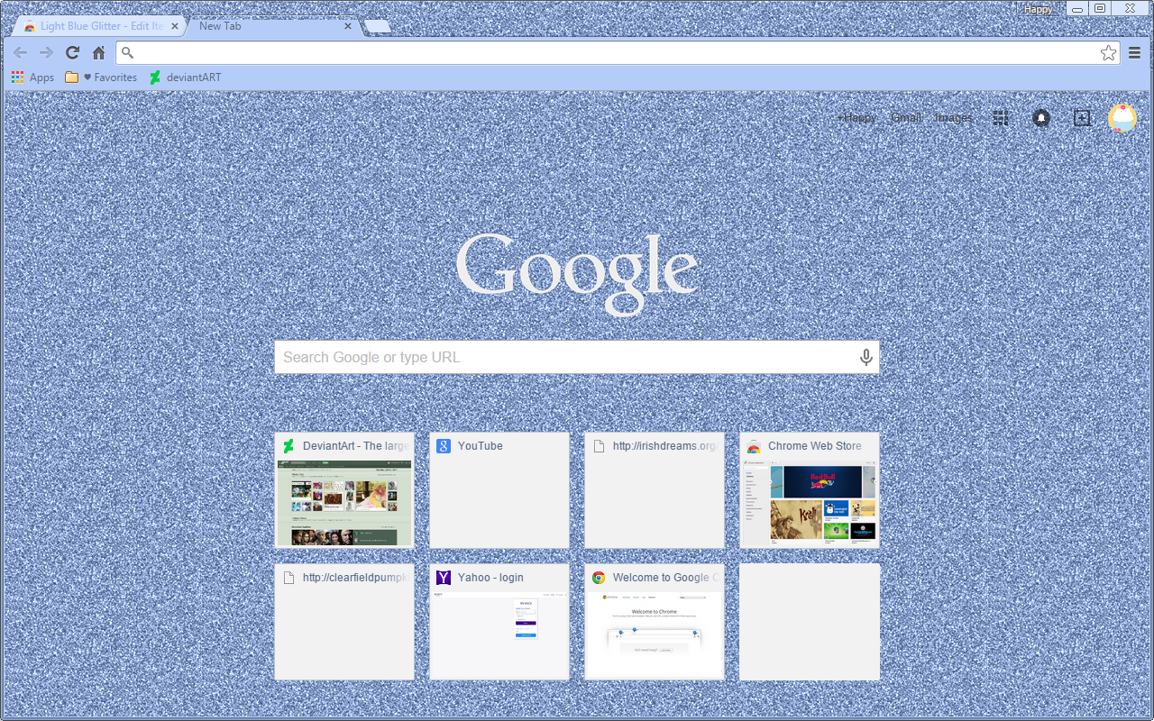 Light Blue Glitter - Google Chrome Theme