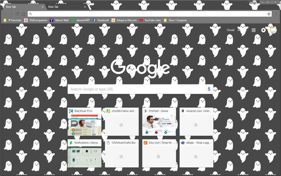 Cute Halloween Pixel Ghosts - Google Chrome Theme