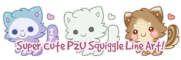 P2U Animated Squiggle Kitty Lineart