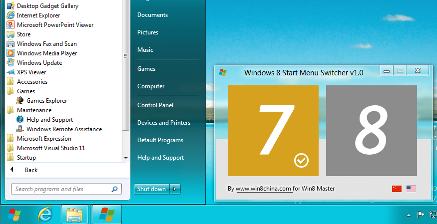 Windows 8 Start Menu Switcher