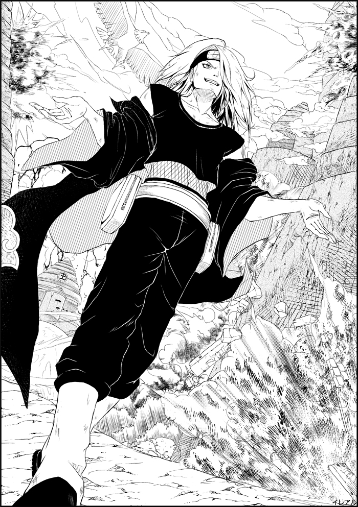 DEIDARA Blowing up Iwagakure +Noise Manga Patterns