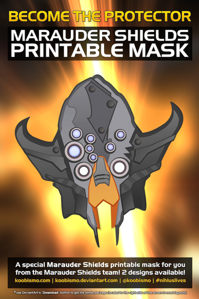 Marauder Shields Printable Mask (Nihlus Lives!)