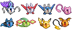 bunch of pokemon la emoticons