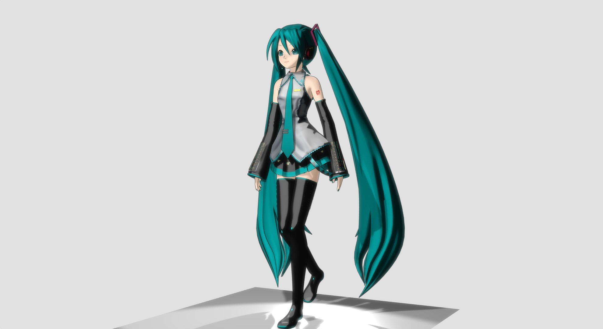 Hatsune Miku in 360 degrees Walking Cycle