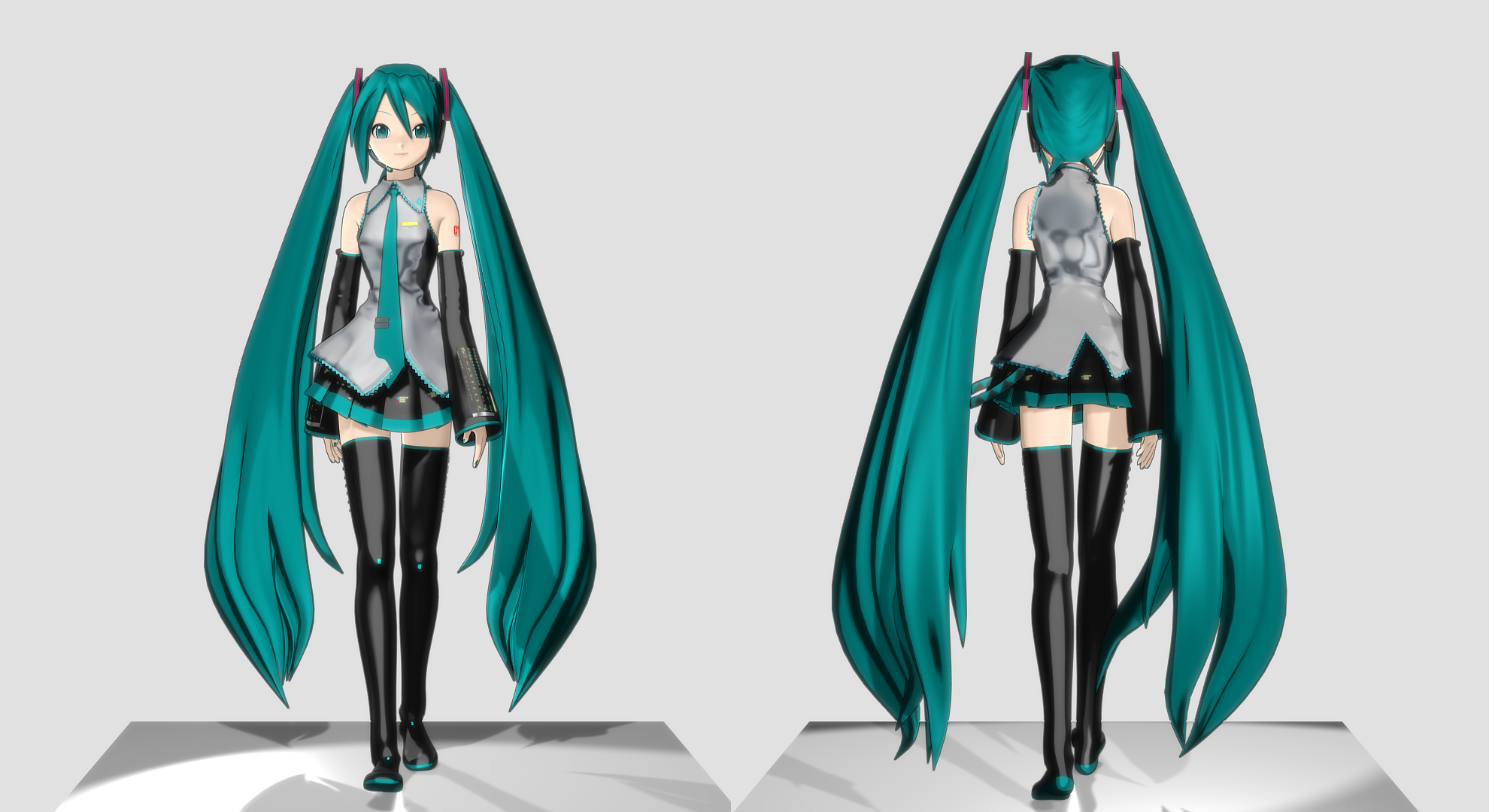 Hatsune Miku HD 3D Animation Walking Front/Back