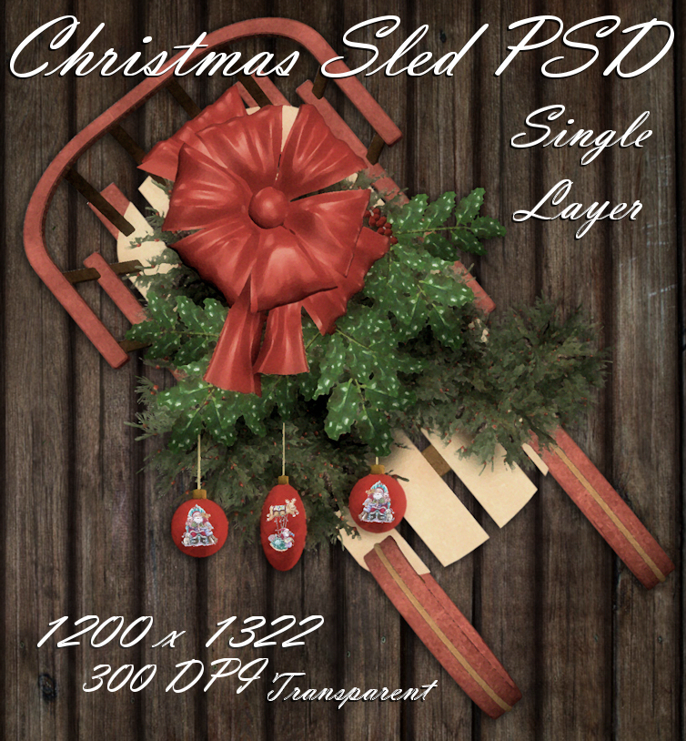 Christmas Sled PSD Zipped File