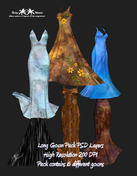 Long Gown PSD  Pack of Six