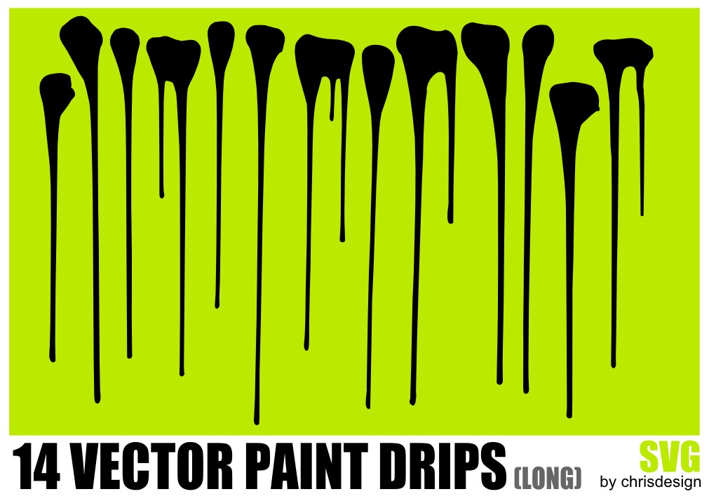 14 Vector Paint drips (long)