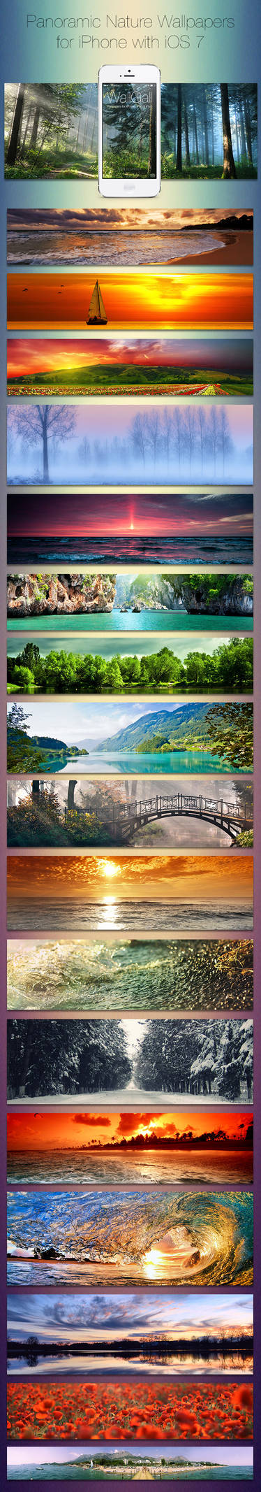 Ios 7 Panoramic Wallpaper Pack For Iphone Nature By Coldik On