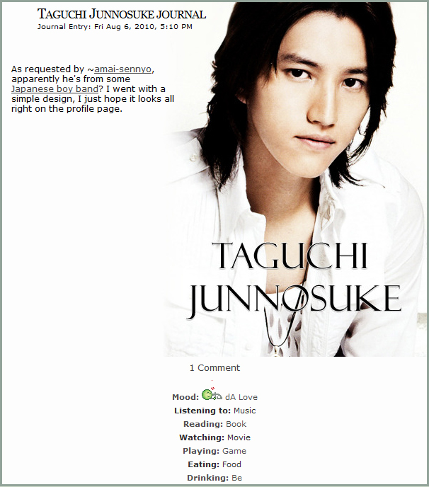 Taguchi Junnosuke skin