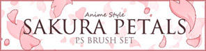 Anime Style Sakura Petals Photoshop Brush Set