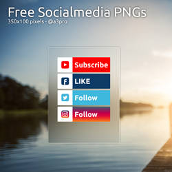 Free Socialmedia Buttons - PNGs + PSD Included!