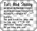 Tall and Skinny: Pixel Font
