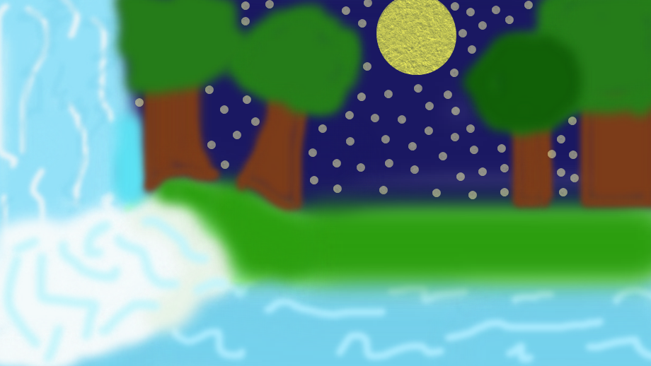 moonlit waterfall by maykeeper on DeviantArt