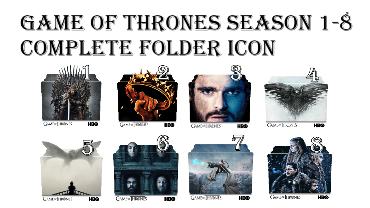 Game of Thrones Seasons 1-8 Folder Icons by NicholasMacAldonich on  DeviantArt