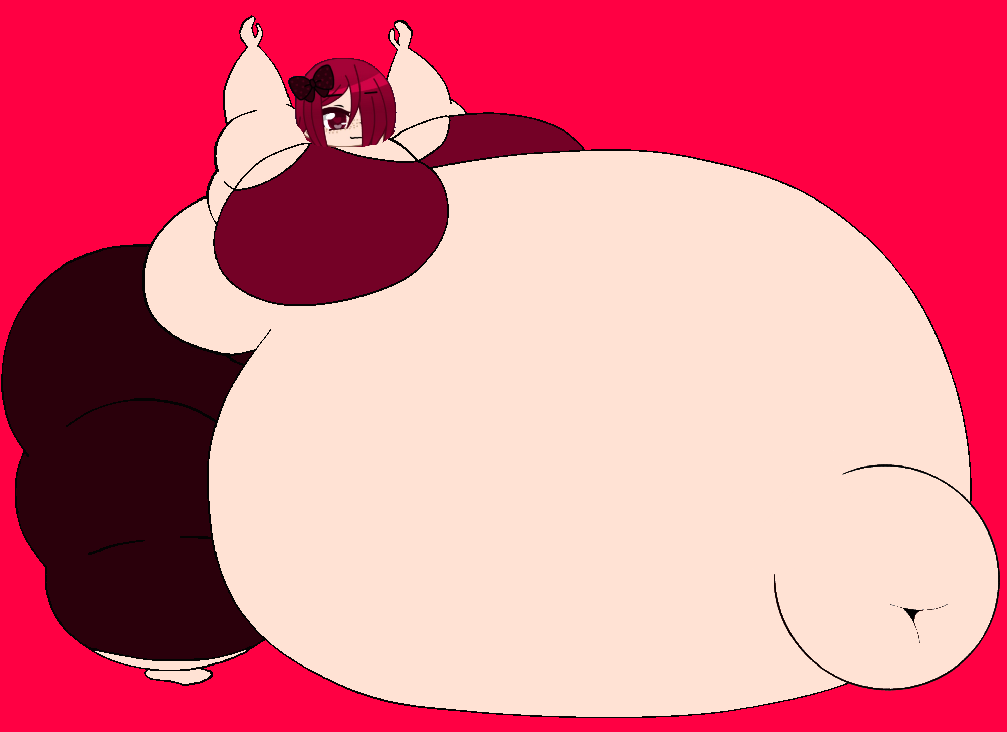 Fat Dark Pink with Big Outie Navel by Pigg2 on DeviantArt