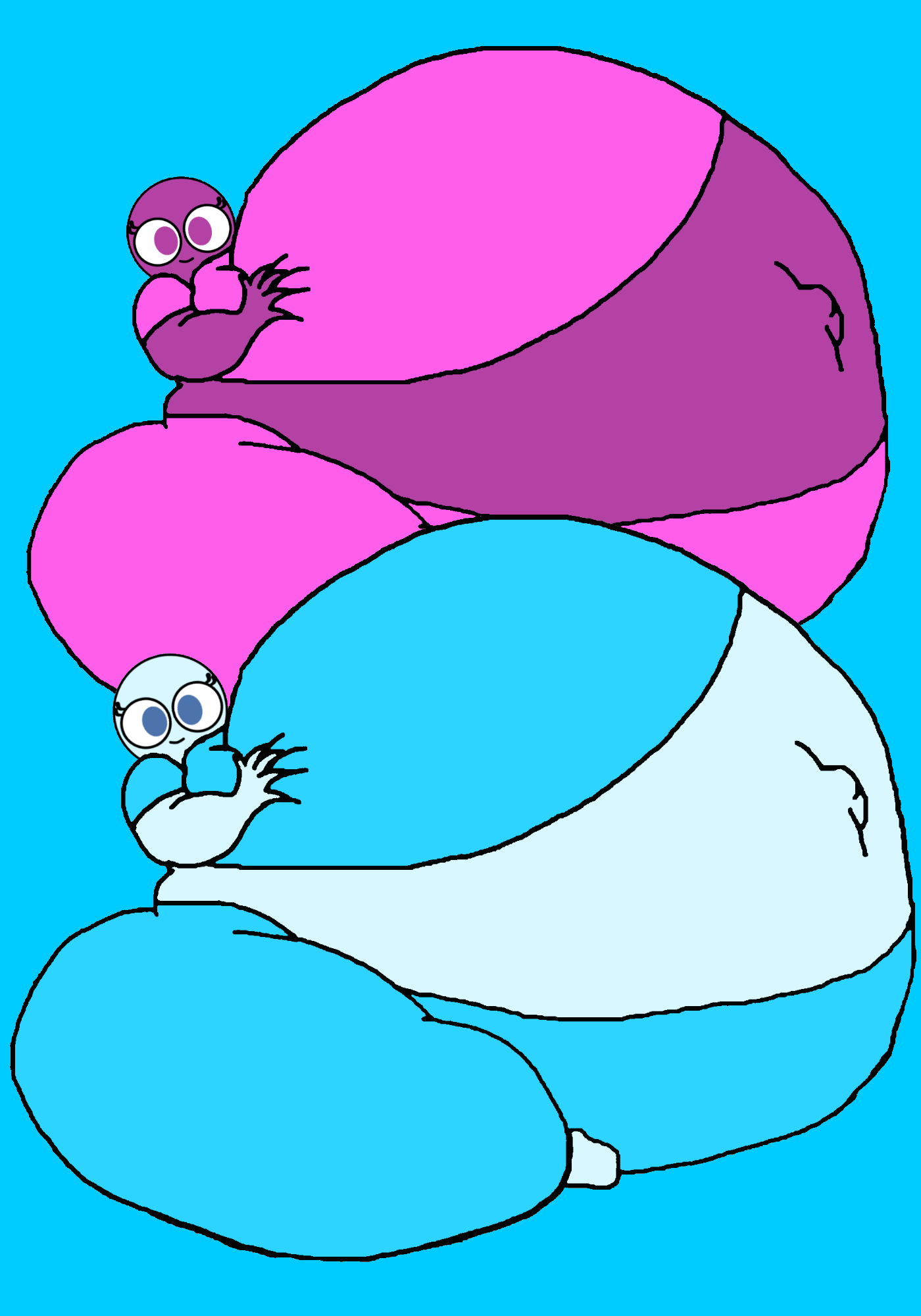 Water and Pastel Purple Huge Fat Bellies by Pigg2 on DeviantArt