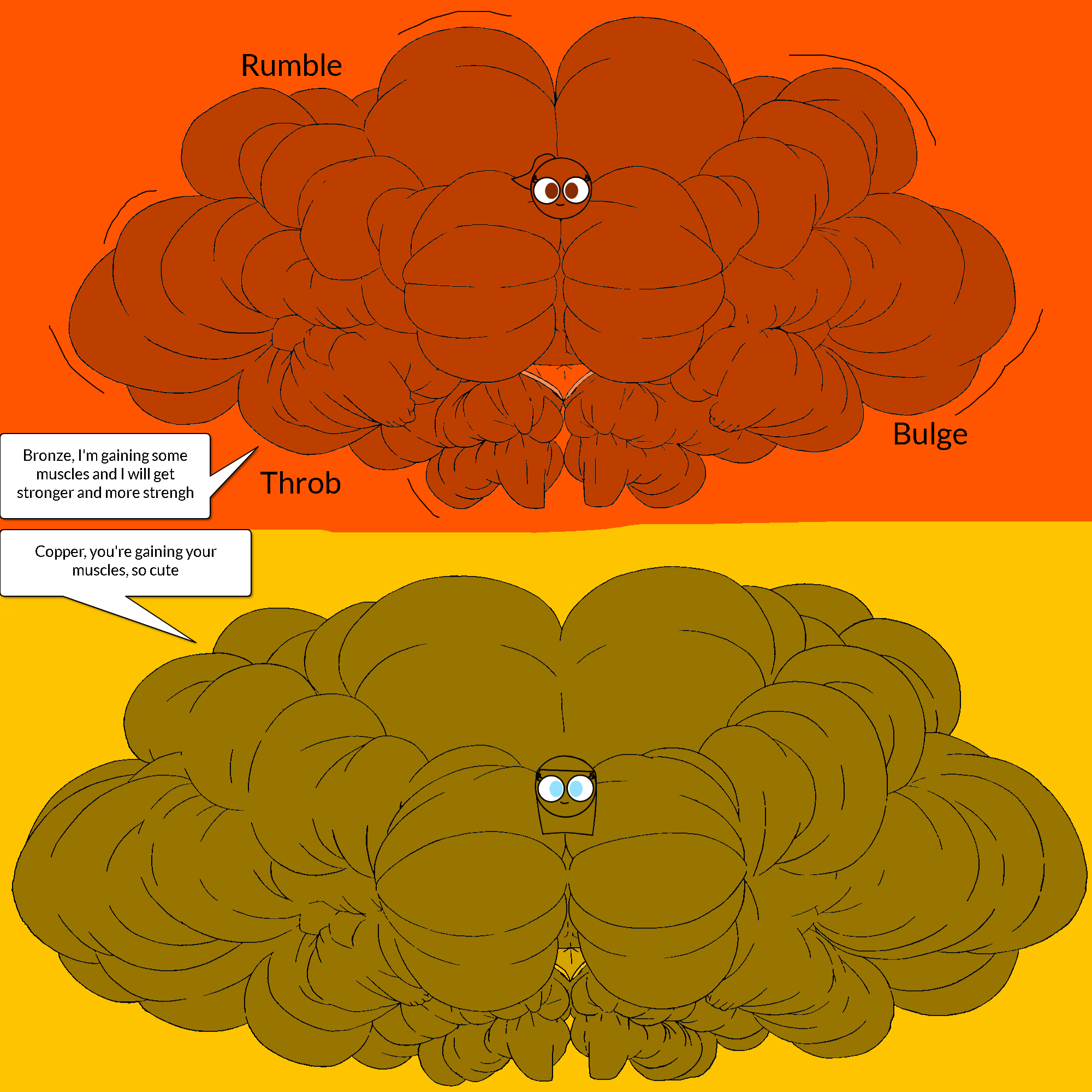 Beefy Copper and Beefy Bronze and gaining muscles by Pigg2 on DeviantArt