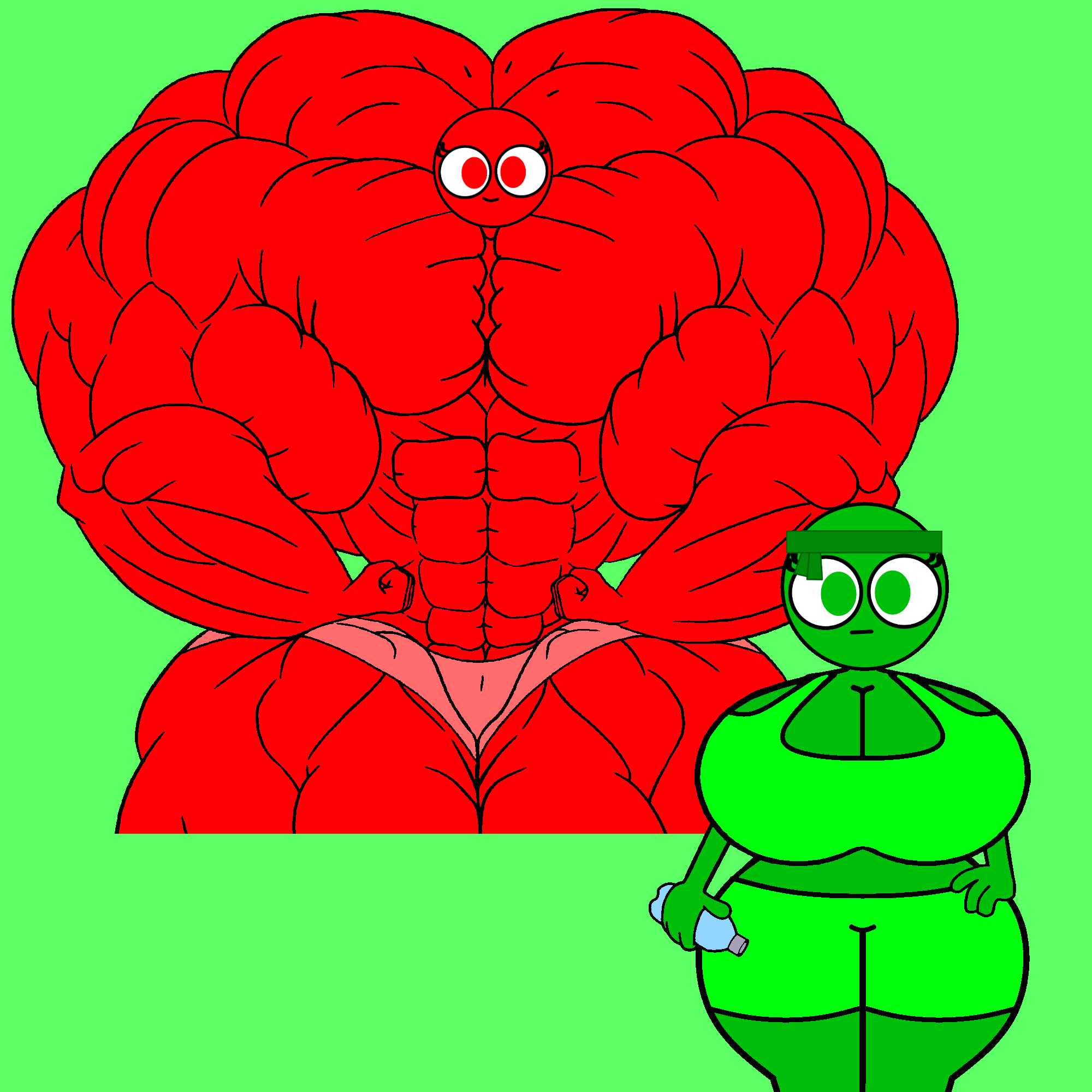 Beefy Red and Busty Green by Pigg2 on DeviantArt