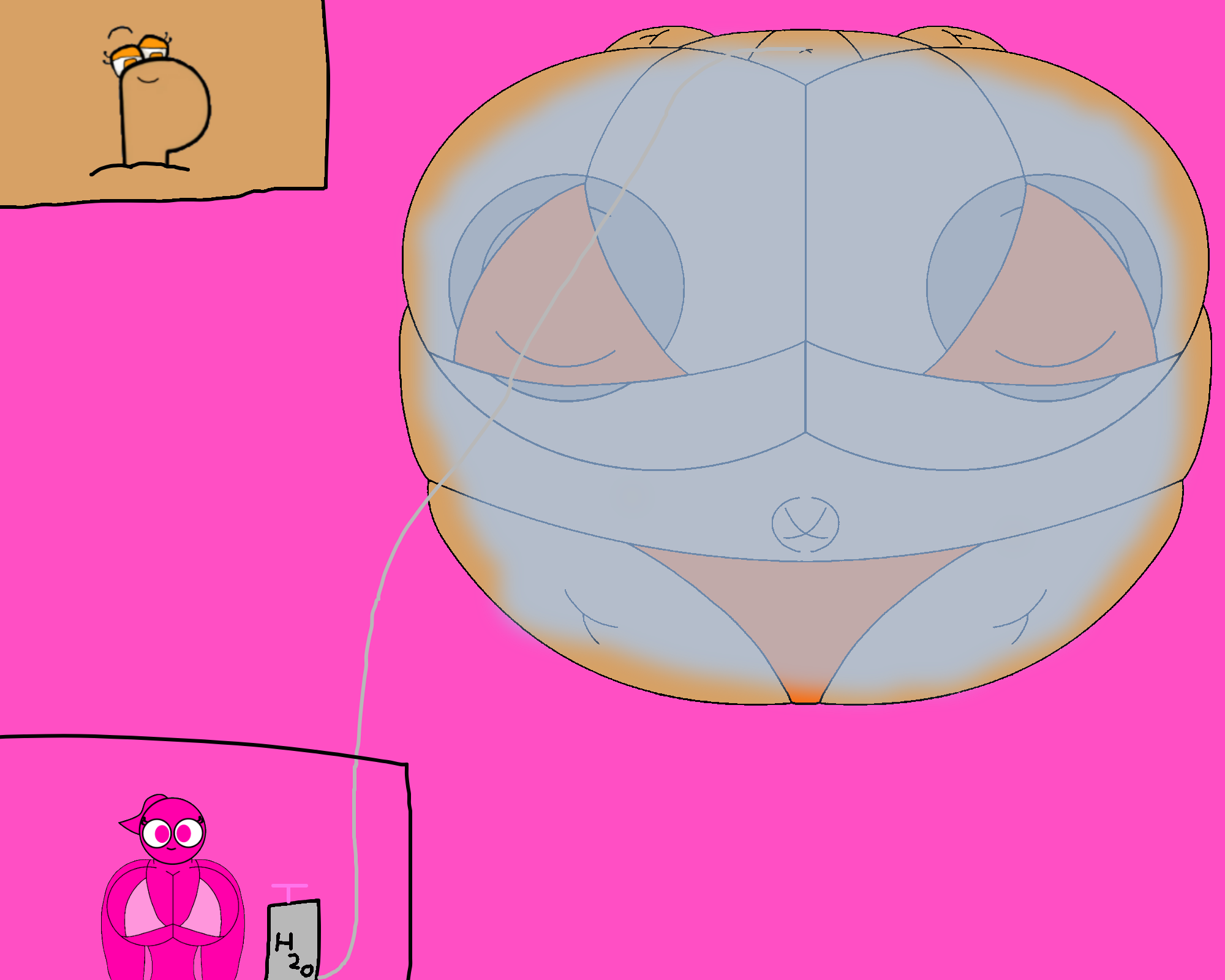 Fuchsia inflates Perri with water by Pigg2 on DeviantArt