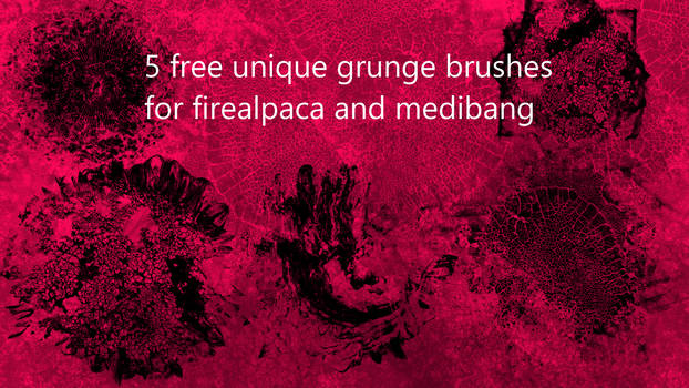 5 free grunge brushes for firealpaca and medibang