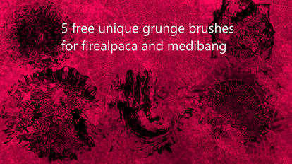 5 free grunge brushes for firealpaca and medibang