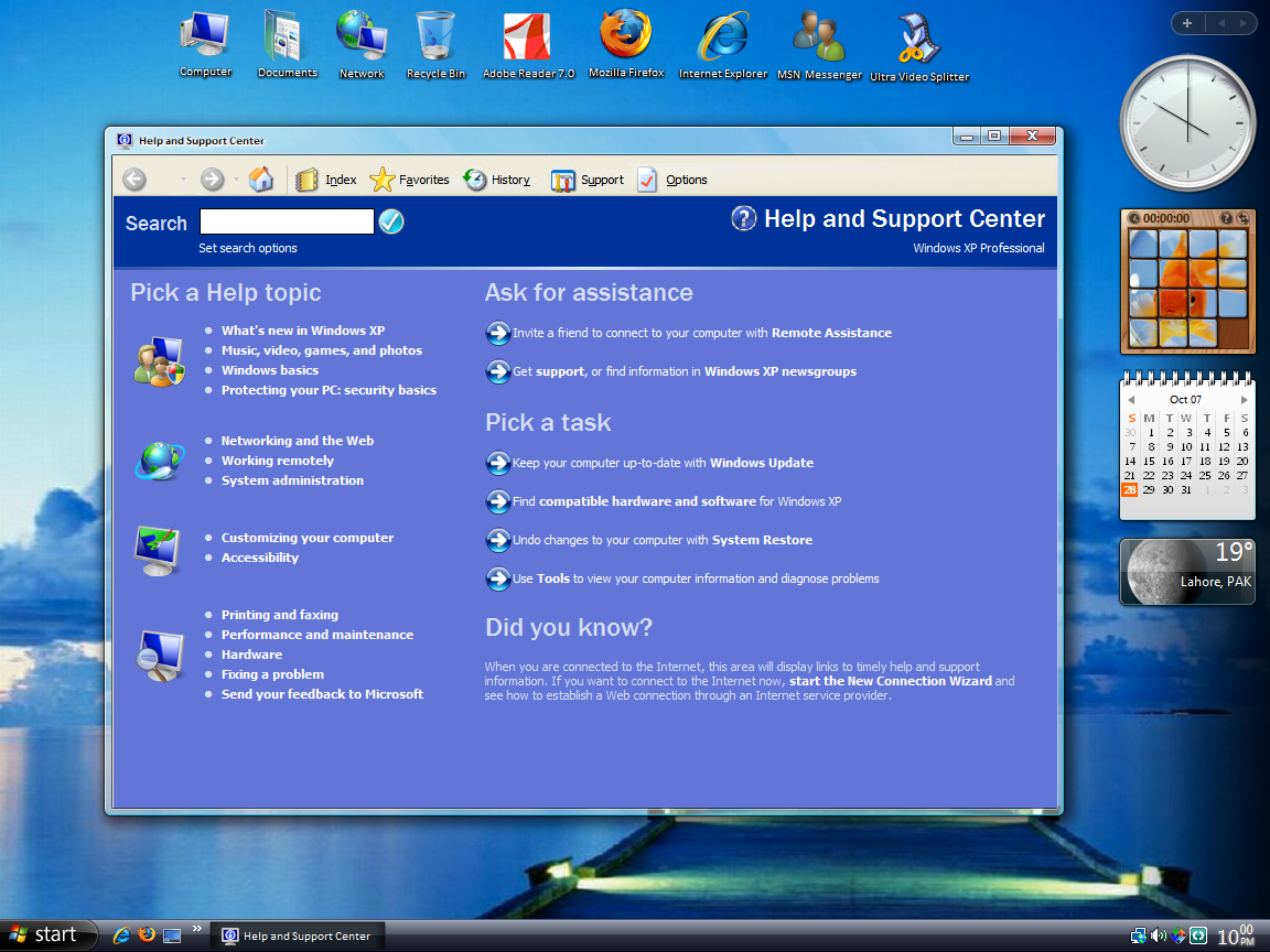 Help and Support Mod for XP