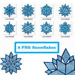 8 PNG Snowflakes