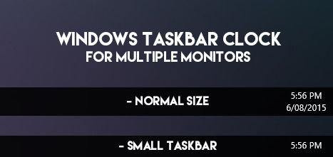 Windows Taskbar Clock - for dual monitor setups