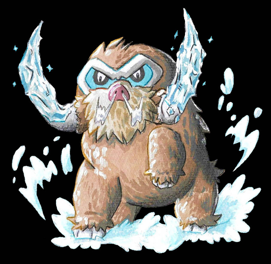 Collab Mamoswine Used Ice Fang! by PitchBlackEspresso on DeviantArt