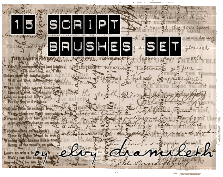 15 script brushes set