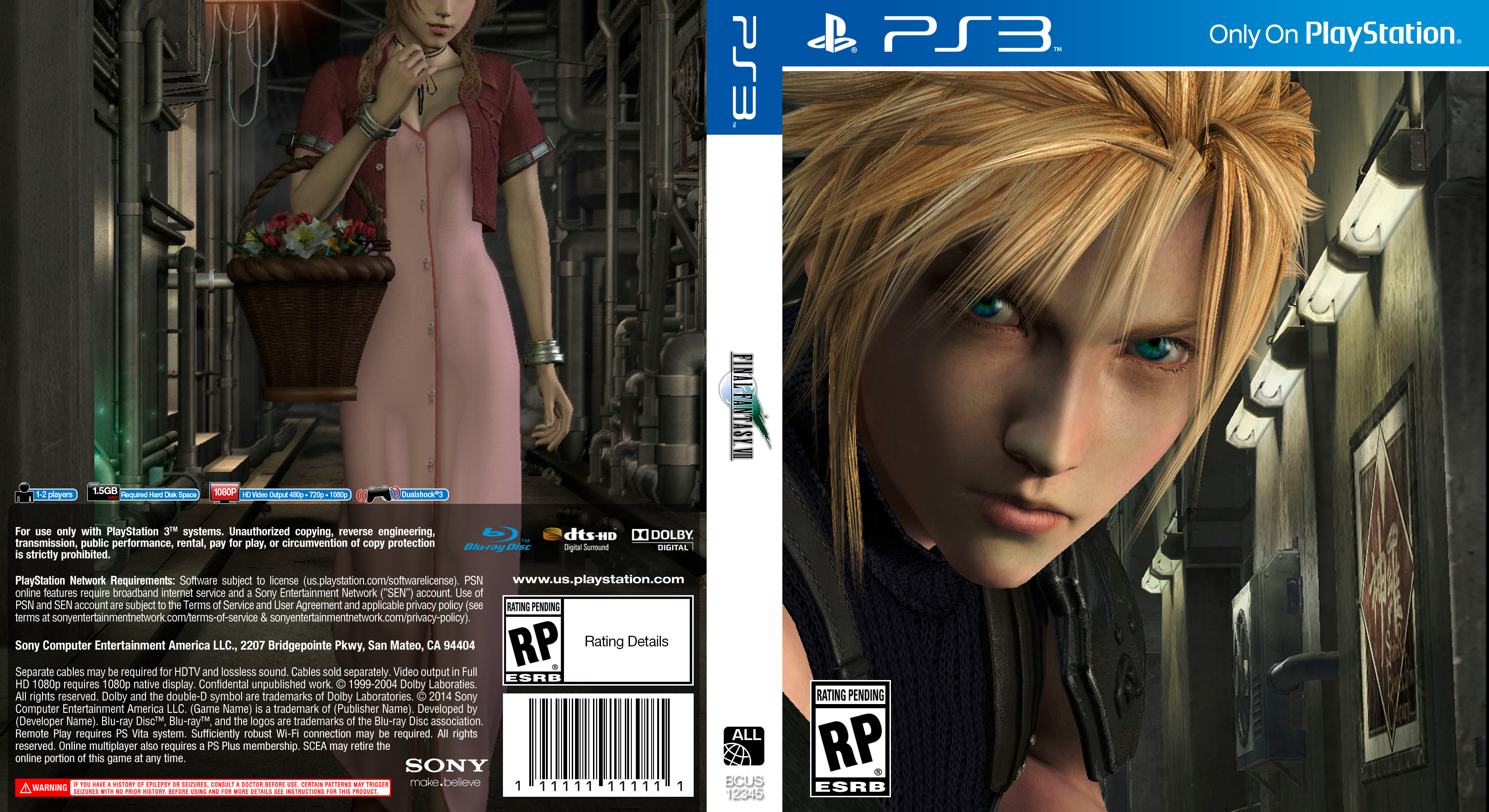 Official PlayStation 3 Cover Box Art