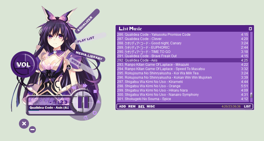 Date A Live - Yatogami Tohka Winamp Skin