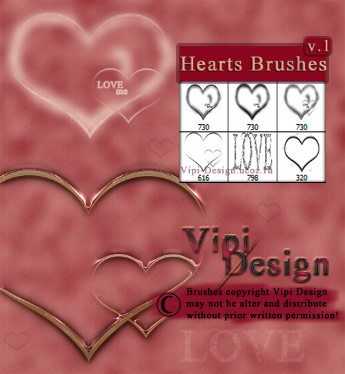 Hearts Brushes v.1