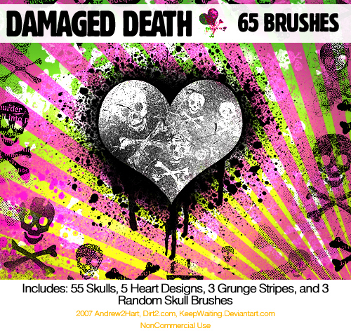 damagedDEATHskulls PS7 Brushes