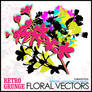 Retro Grunge Floral Vectors