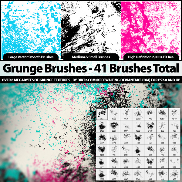 41 Grunge Brushes - PS7