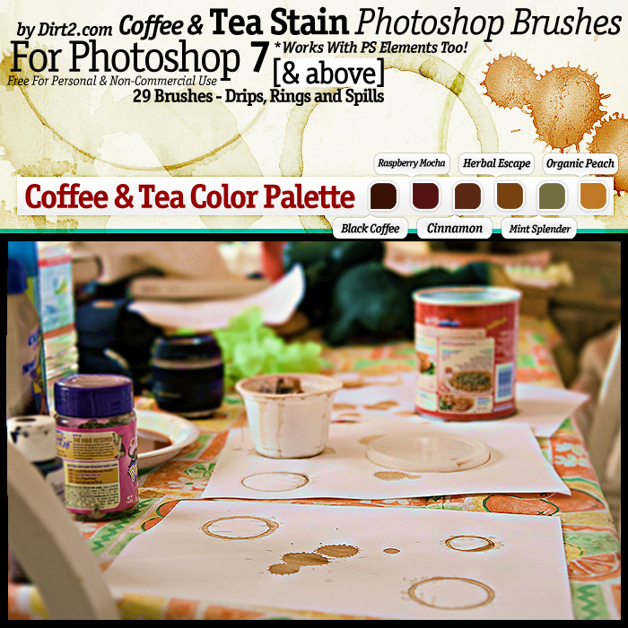 Coffee and Tea Stain Brushes