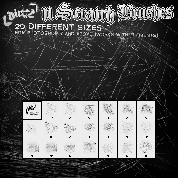 11 Scratch Brushes for PS7 by KeepWaiting on DeviantArt