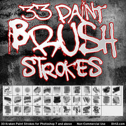 33 Paint Stroke Brushes PS7+