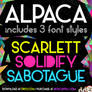 Alpaca Scarlett (free font with 3 styles) by Dirt2