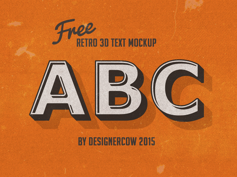 Free Retro 3D Text Designercow