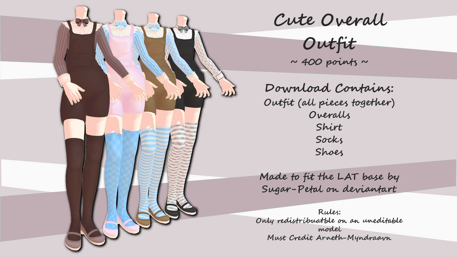 MMD Cute Overall Outfit ~400 points~ P2U