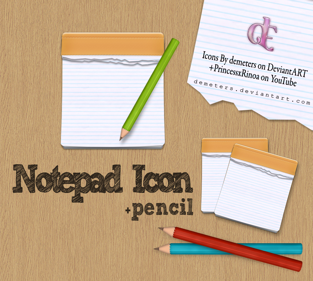 Notpad icon+ pencils