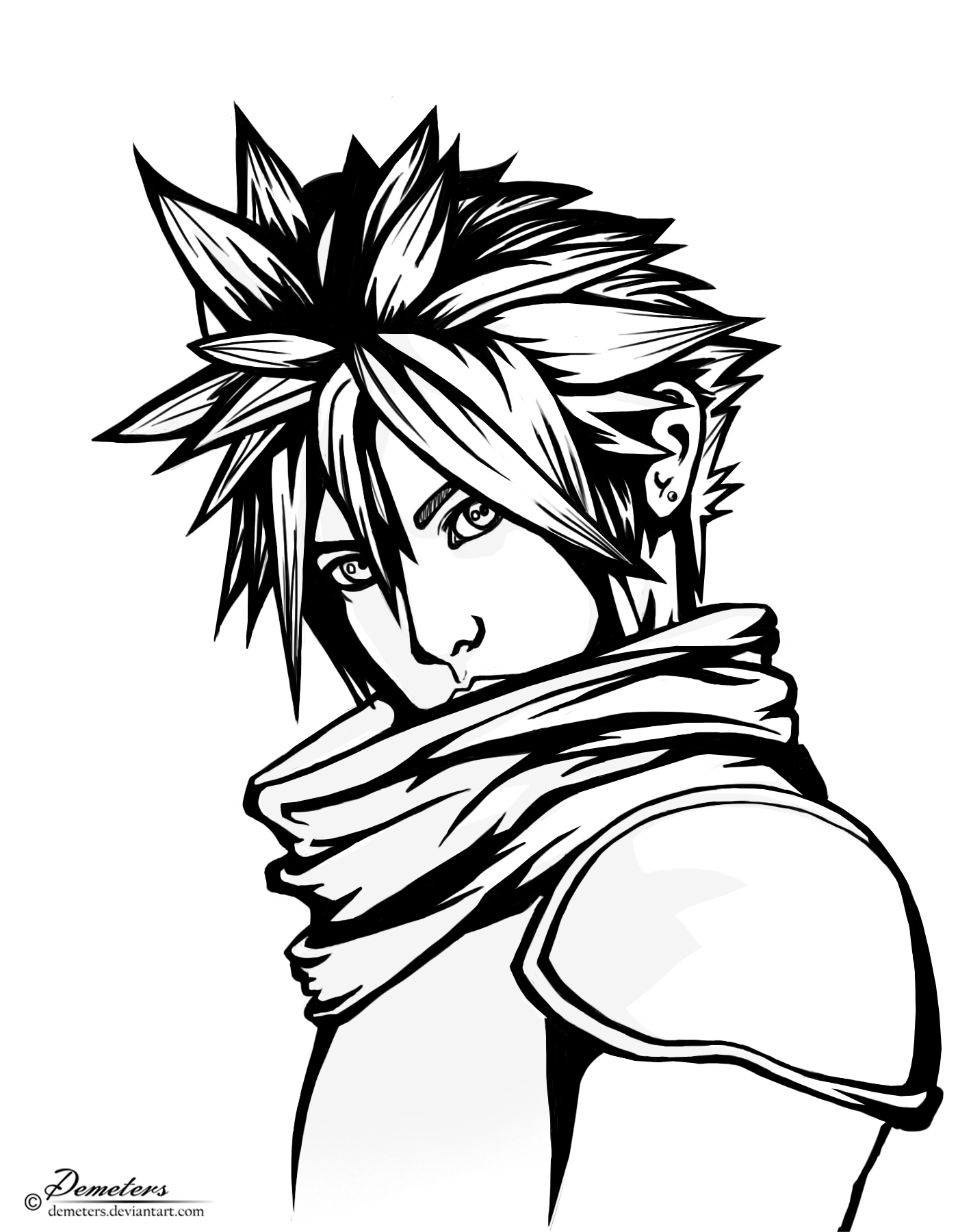 Cloud Strife - Line Art