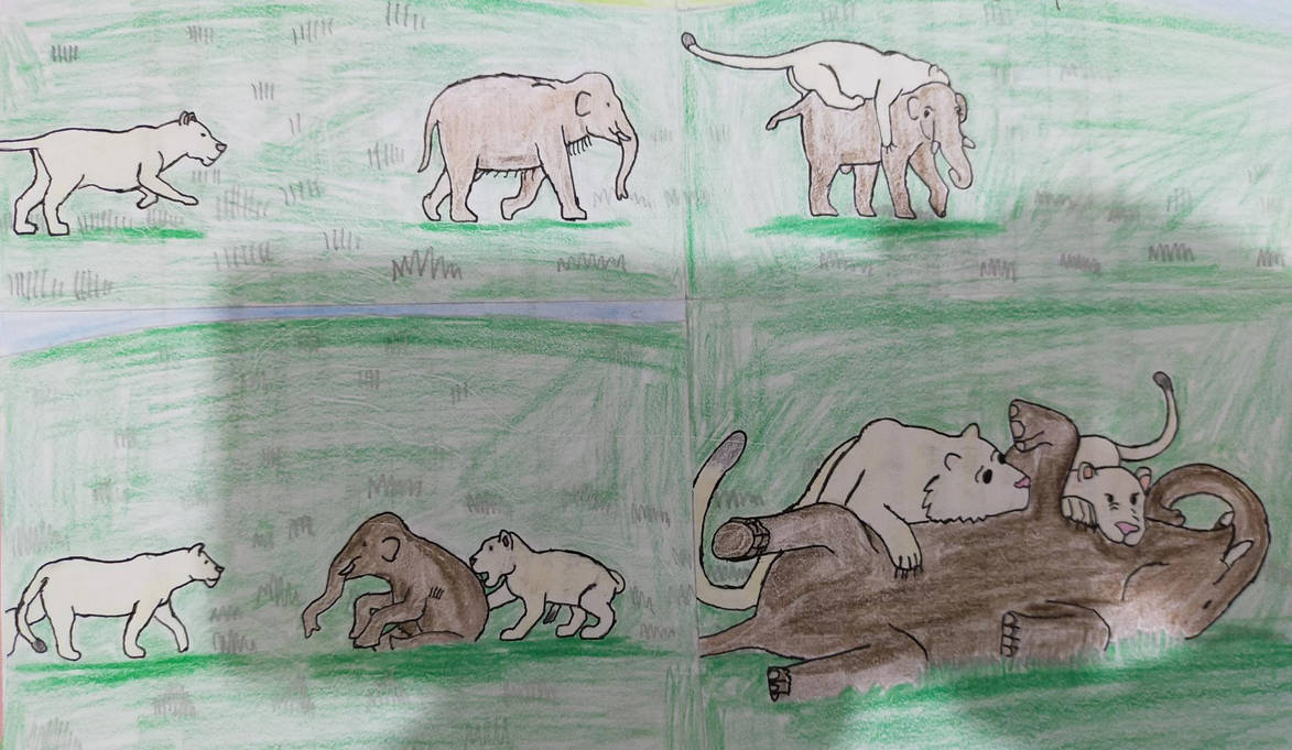 cave lion hunt baby woolly mammoth by torm28 on DeviantArt