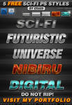 FREE 5 Sci-Fi Photoshop Styles - Text Effects