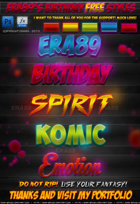 Era89's Birthday FREE Photoshop Styles